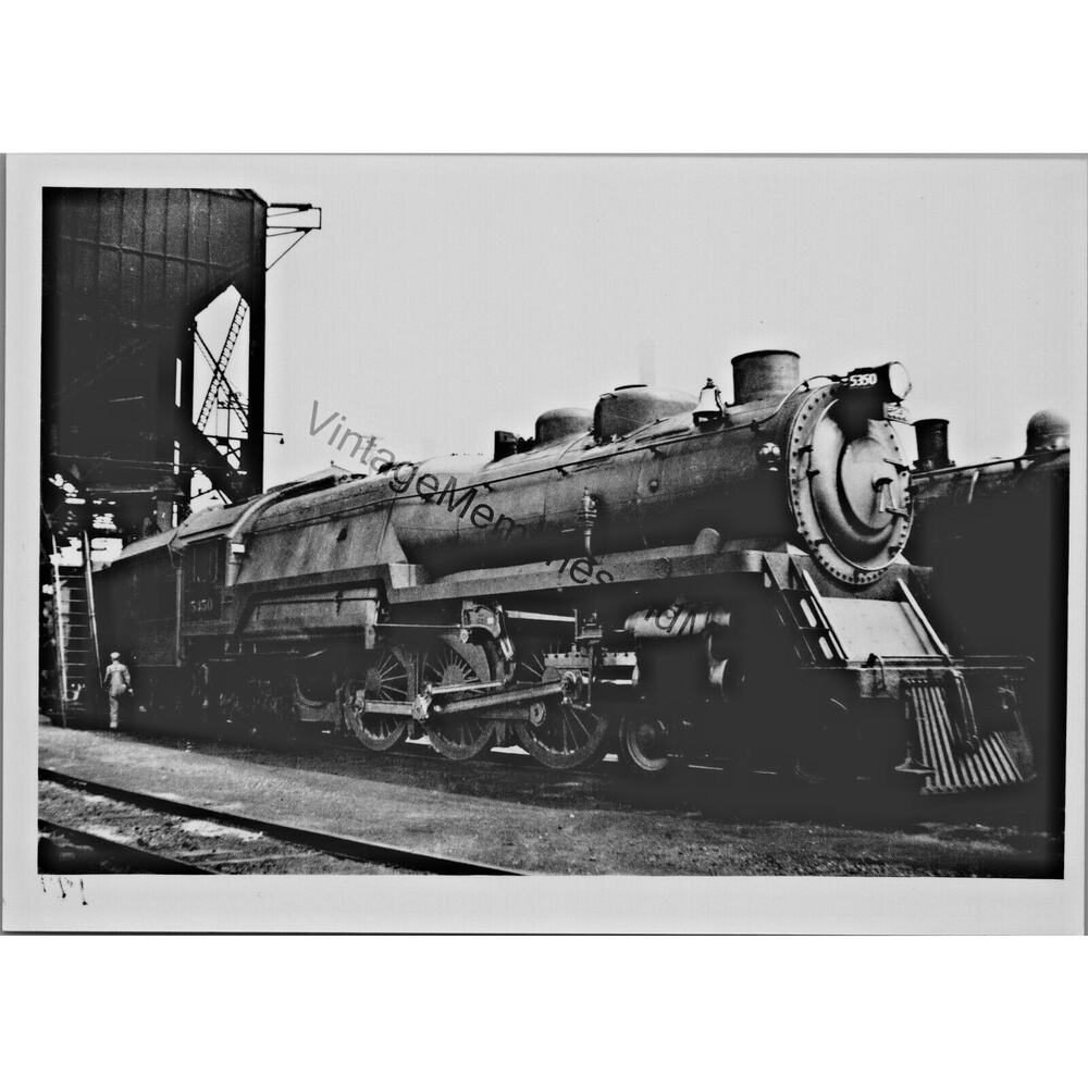 Vtg‎ baltimore & ohio railroad bo 5350 steam locomotive 5"x7" real photo t2-180